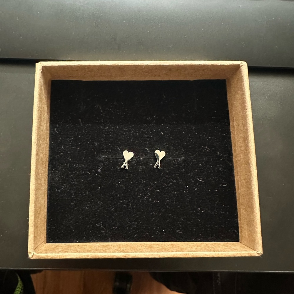 Ami Alexandre Mattiussi Silver Heart Earrings